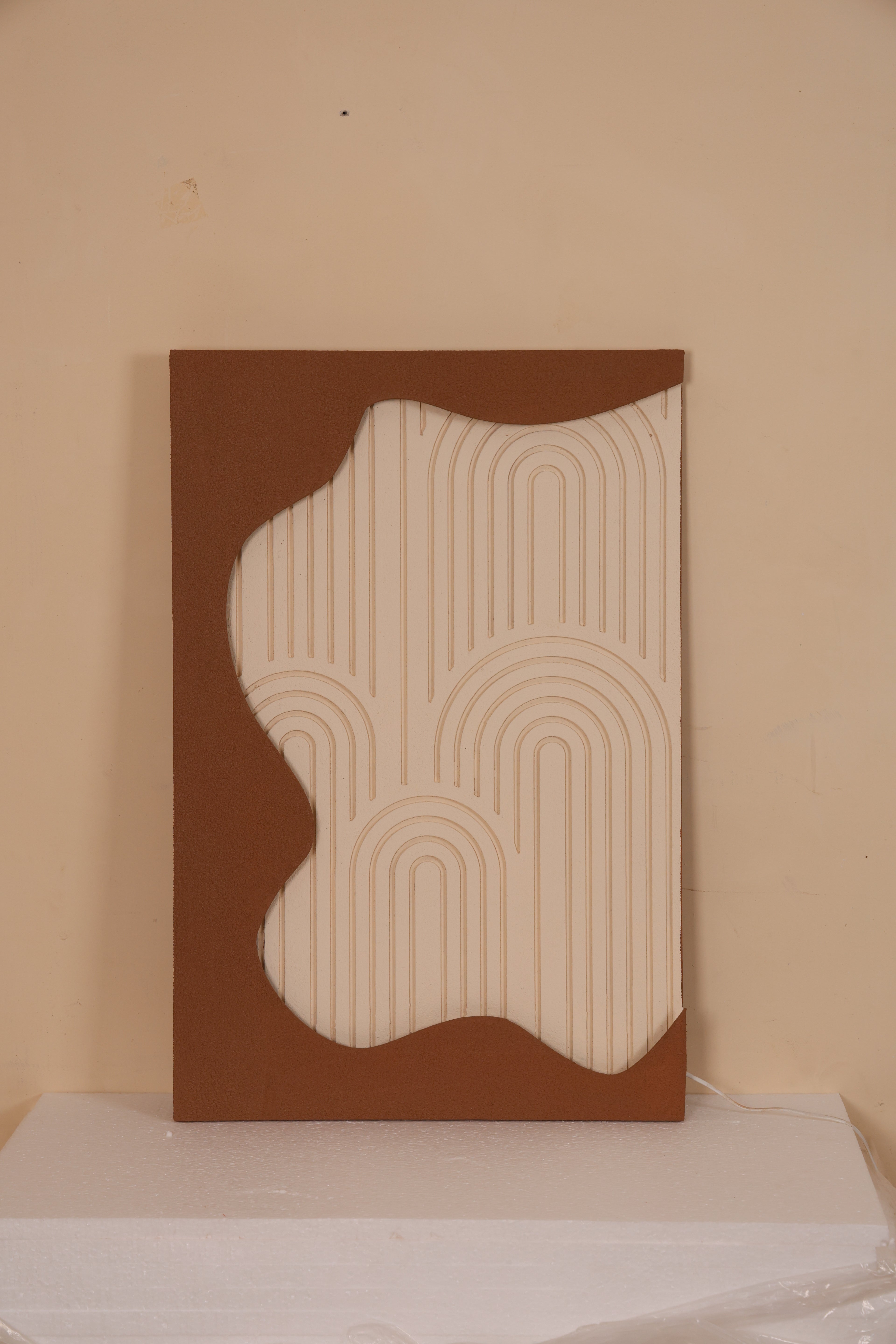 Modern Wall Decor for Living Room - Wooden Wall Decor with Light - Designer Wooden Panel Light - 3d Panel Art Decoration - MDF Wood Partition Glow Design - 36x24 Inches